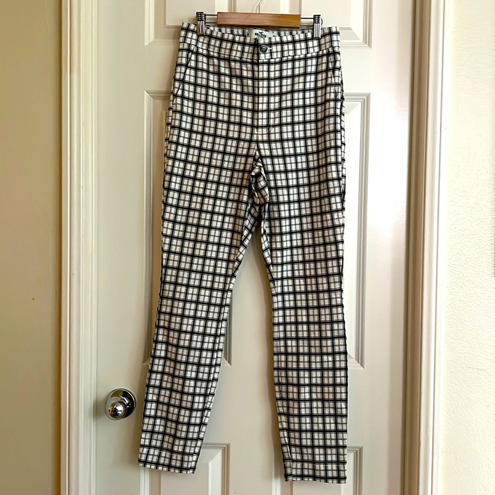 Hollister Black and White Plaid Pantsuit